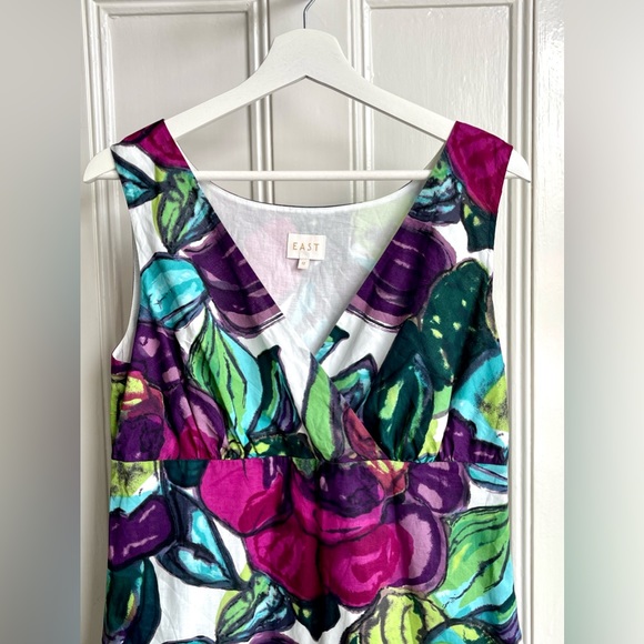 East Cotton Dress UK 12 Midi /Lined/Summer/Holiday/Floral/Classic/Elegant/Boho - Picture 5 of 13